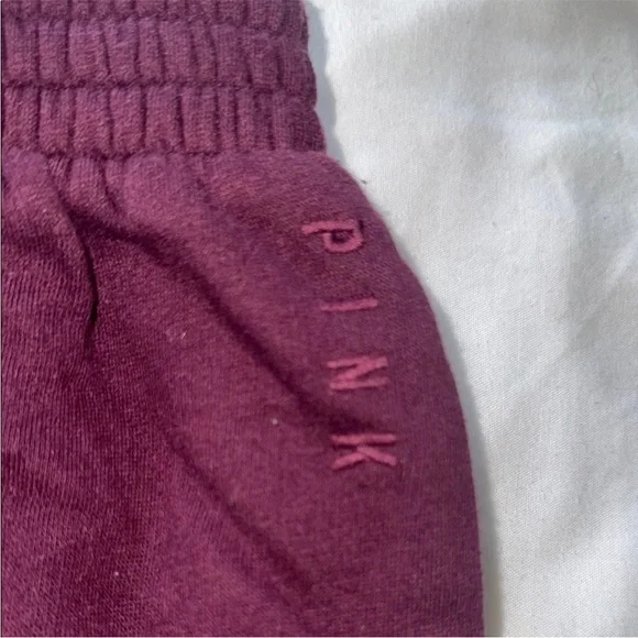 PINK Victoria's Secret Burgandy Sweatpants and Matching Logo Shirt - Picture 5 of 5